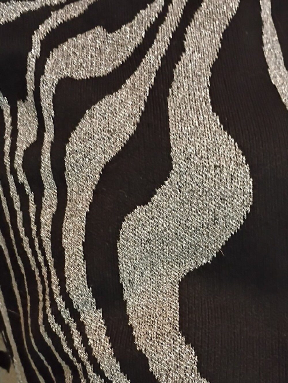 Metallic Bodycon Turtleneck Sweater Dress, Black, Silver, Derek Heart, 6 NWOT - Picture 10 of 12